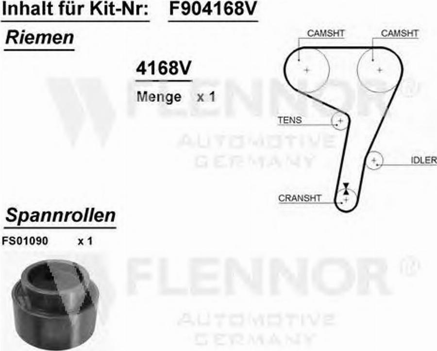 Flennor F904168V - Комплект ременя ГРМ autozip.com.ua