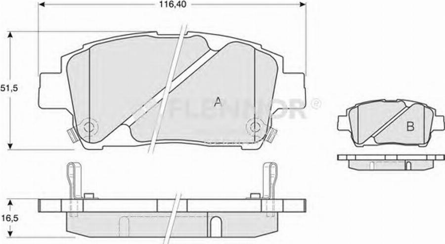 Flennor FB210554 - Гальмівні колодки, дискові гальма autozip.com.ua