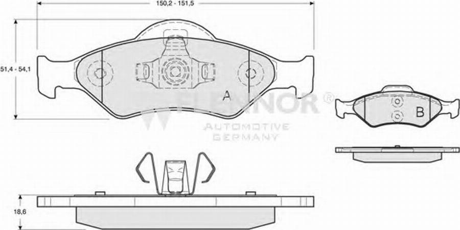 Flennor FB210537 - Гальмівні колодки, дискові гальма autozip.com.ua