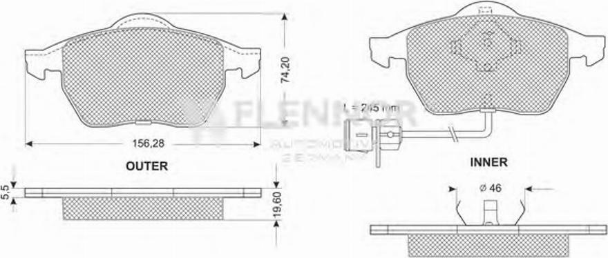 Flennor FB210183 - Гальмівні колодки, дискові гальма autozip.com.ua