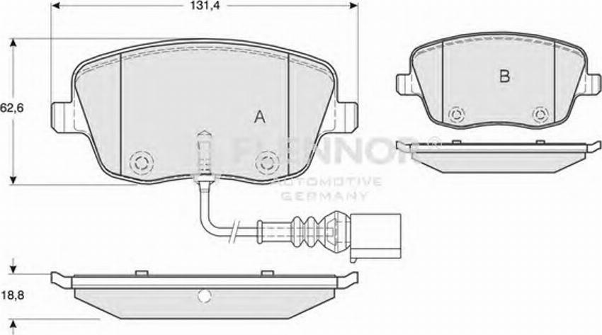 Flennor FB210844 - Гальмівні колодки, дискові гальма autozip.com.ua