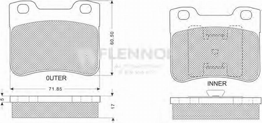 Flennor FB210300 - Гальмівні колодки, дискові гальма autozip.com.ua