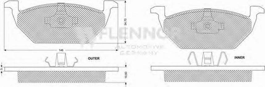 Flennor FB210225 - Гальмівні колодки, дискові гальма autozip.com.ua