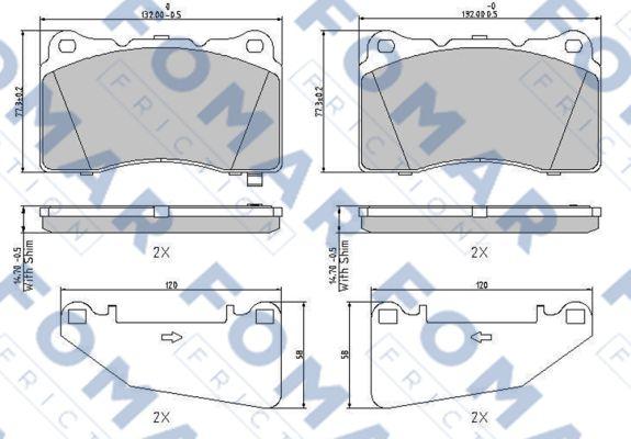 FOMAR Friction FO 999381 - Гальмівні колодки, дискові гальма autozip.com.ua