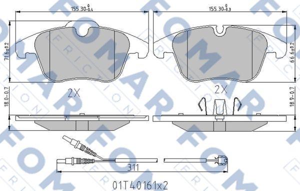 FOMAR Friction FO 996081 - Гальмівні колодки, дискові гальма autozip.com.ua