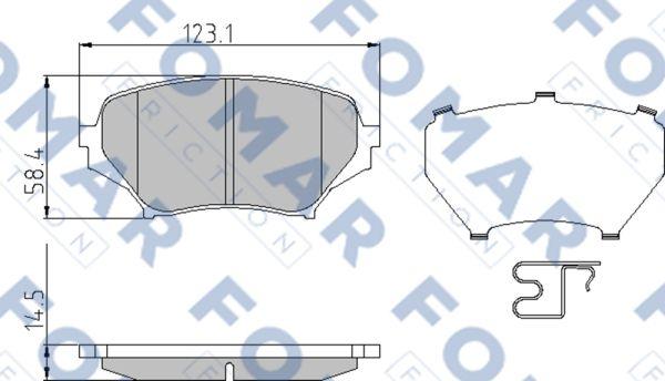 FOMAR Friction FO 948681 - Гальмівні колодки, дискові гальма autozip.com.ua