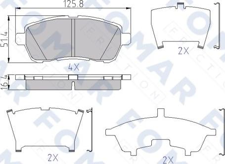 FOMAR Friction FO 958581 - Гальмівні колодки, дискові гальма autozip.com.ua