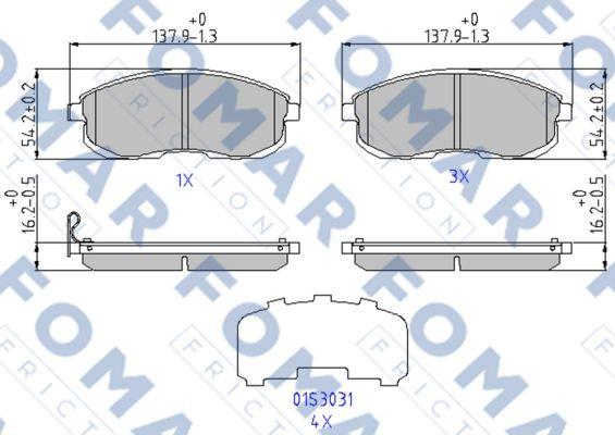 FOMAR Friction FO 969381 - Гальмівні колодки, дискові гальма autozip.com.ua