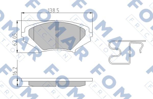 FOMAR Friction FO 968881 - Гальмівні колодки, дискові гальма autozip.com.ua