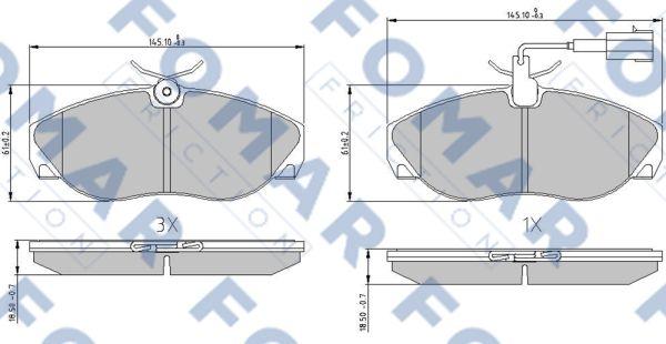 FOMAR Friction FO 909581 - Гальмівні колодки, дискові гальма autozip.com.ua