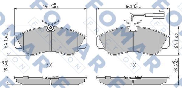 FOMAR Friction FO 909681 - Гальмівні колодки, дискові гальма autozip.com.ua