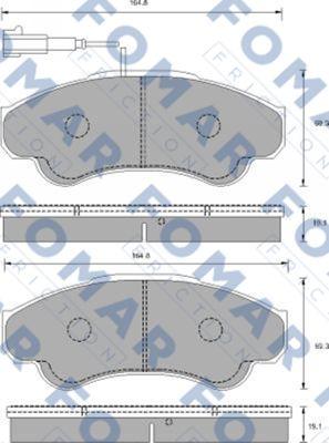 FOMAR Friction FO 909881 - Гальмівні колодки, дискові гальма autozip.com.ua