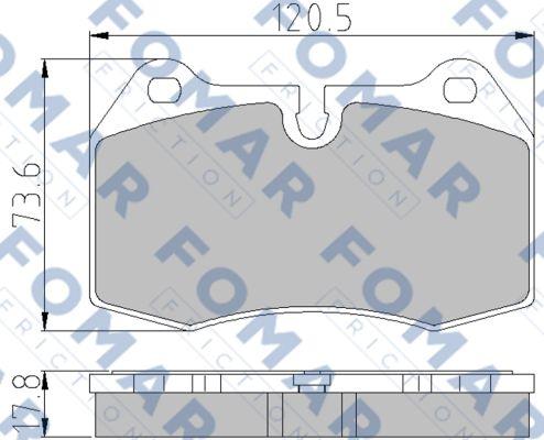 FOMAR Friction FO 904981 - Гальмівні колодки, дискові гальма autozip.com.ua