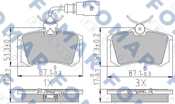 FOMAR Friction FO 904581 - Гальмівні колодки, дискові гальма autozip.com.ua