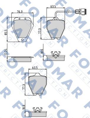 FOMAR Friction FO 900481 - Гальмівні колодки, дискові гальма autozip.com.ua