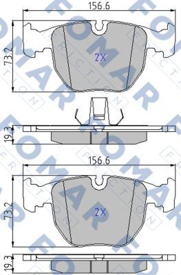 FOMAR Friction FO 900081 - Гальмівні колодки, дискові гальма autozip.com.ua