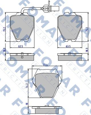 FOMAR Friction FO 903581 - Гальмівні колодки, дискові гальма autozip.com.ua