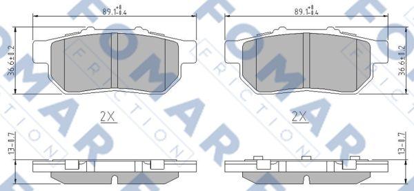 FOMAR Friction FO 902681 - Гальмівні колодки, дискові гальма autozip.com.ua