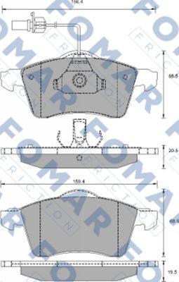 FOMAR Friction FO 907281 - Гальмівні колодки, дискові гальма autozip.com.ua