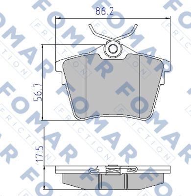 FOMAR Friction FO 919581 - Гальмівні колодки, дискові гальма autozip.com.ua