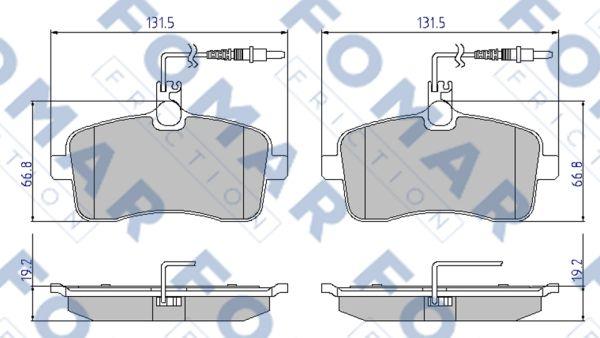 FOMAR Friction FO 919881 - Гальмівні колодки, дискові гальма autozip.com.ua
