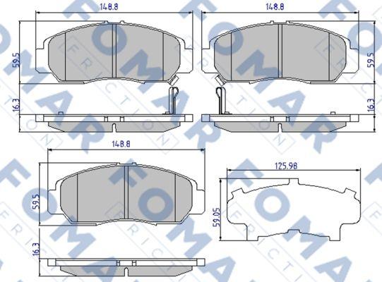 FOMAR Friction FO 910881 - Гальмівні колодки, дискові гальма autozip.com.ua