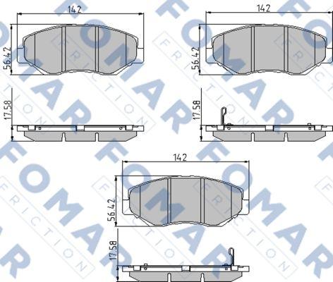 FOMAR Friction FO 911681 - Гальмівні колодки, дискові гальма autozip.com.ua