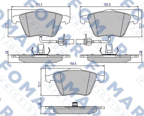 FOMAR Friction FO 912481 - Гальмівні колодки, дискові гальма autozip.com.ua