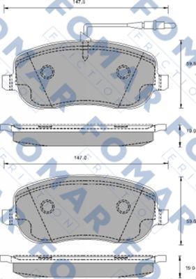 FOMAR Friction FO 912881 - Гальмівні колодки, дискові гальма autozip.com.ua