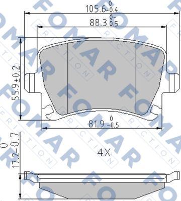 FOMAR Friction FO 912381 - Гальмівні колодки, дискові гальма autozip.com.ua