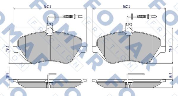 FOMAR Friction FO 934981 - Гальмівні колодки, дискові гальма autozip.com.ua