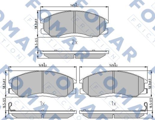 FOMAR Friction FO 934581 - Гальмівні колодки, дискові гальма autozip.com.ua