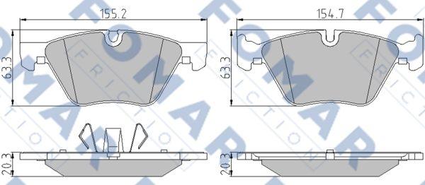 FOMAR Friction FO 934781 - Гальмівні колодки, дискові гальма autozip.com.ua