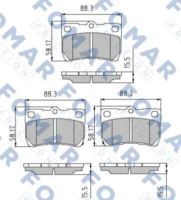 FOMAR Friction FO 935181 - Гальмівні колодки, дискові гальма autozip.com.ua