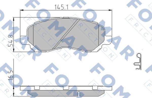 FOMAR Friction FO 935881 - Гальмівні колодки, дискові гальма autozip.com.ua