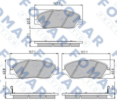 FOMAR Friction FO 935381 - Гальмівні колодки, дискові гальма autozip.com.ua