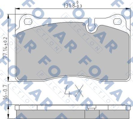 FOMAR Friction FO 935281 - Гальмівні колодки, дискові гальма autozip.com.ua