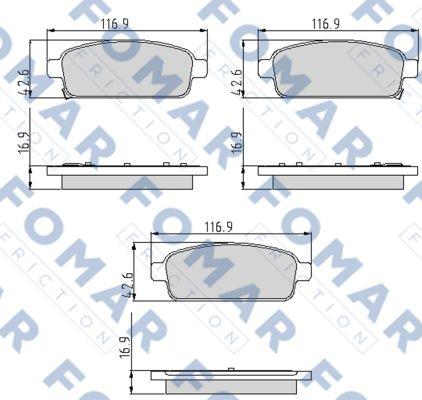 FOMAR Friction FO 936481 - Гальмівні колодки, дискові гальма autozip.com.ua