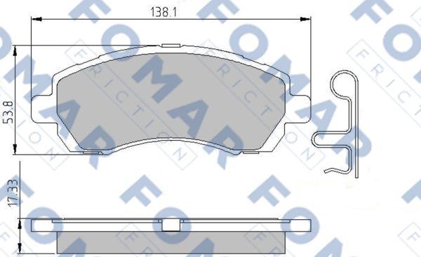 FOMAR Friction FO 936581 - Гальмівні колодки, дискові гальма autozip.com.ua