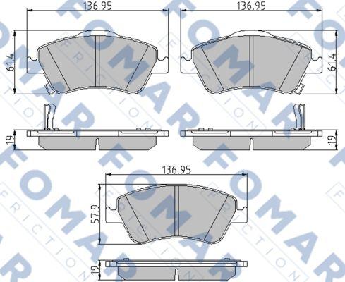 FOMAR Friction FO 936081 - Гальмівні колодки, дискові гальма autozip.com.ua