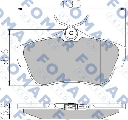 FOMAR Friction FO 930381 - Гальмівні колодки, дискові гальма autozip.com.ua