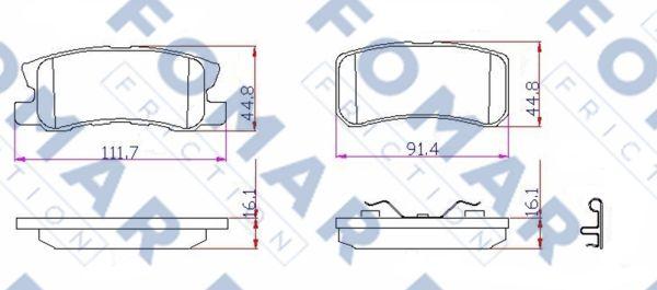 FOMAR Friction FO 931681 - Гальмівні колодки, дискові гальма autozip.com.ua