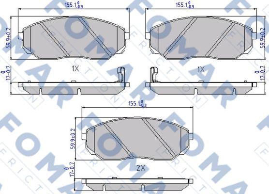 FOMAR Friction FO 931881 - Гальмівні колодки, дискові гальма autozip.com.ua