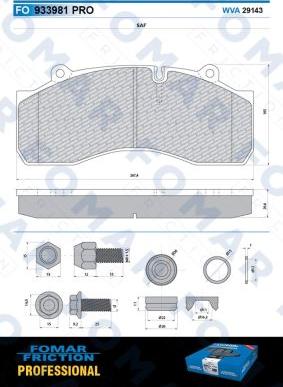 FOMAR Friction FO 933981 - Гальмівні колодки, дискові гальма autozip.com.ua