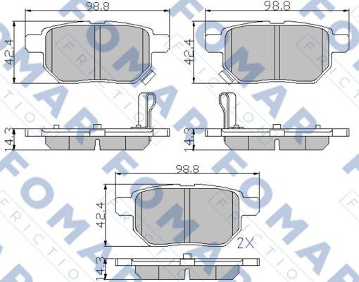 FOMAR Friction FO 933481 - Гальмівні колодки, дискові гальма autozip.com.ua