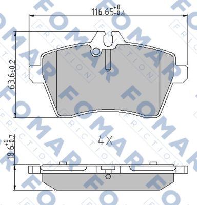 FOMAR Friction FO 929681 - Гальмівні колодки, дискові гальма autozip.com.ua