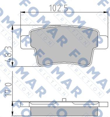 FOMAR Friction FO 929881 - Гальмівні колодки, дискові гальма autozip.com.ua