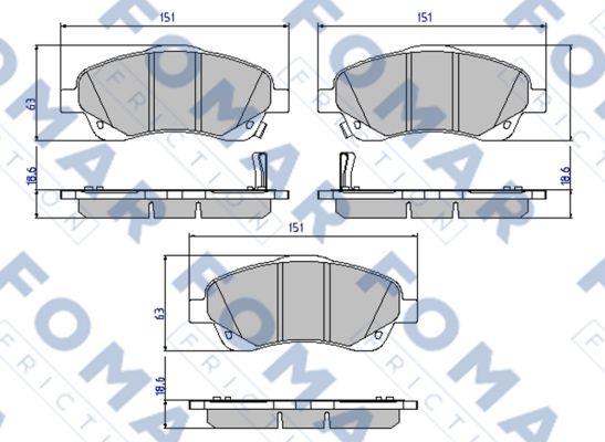 FOMAR Friction FO 924281 - Гальмівні колодки, дискові гальма autozip.com.ua