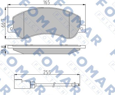 FOMAR Friction FO 925081 - Гальмівні колодки, дискові гальма autozip.com.ua