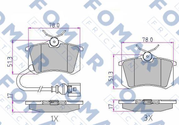 FOMAR Friction FO 920181 - Гальмівні колодки, дискові гальма autozip.com.ua